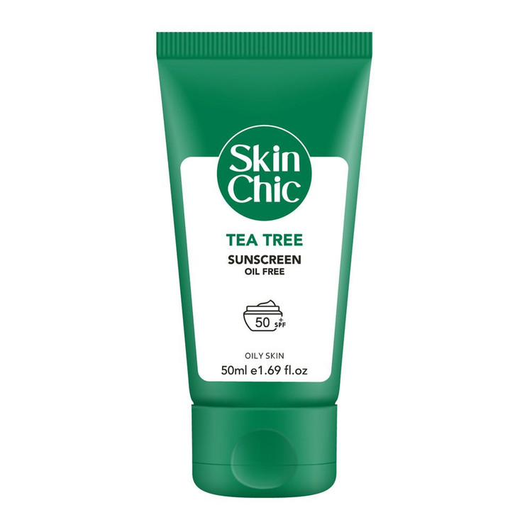 ضد آفتاب اسکین شیک مدل Tea Tree | فاقد چربی (Oil Free) با SPF 50، حجم ۵۰ میلیلیتر