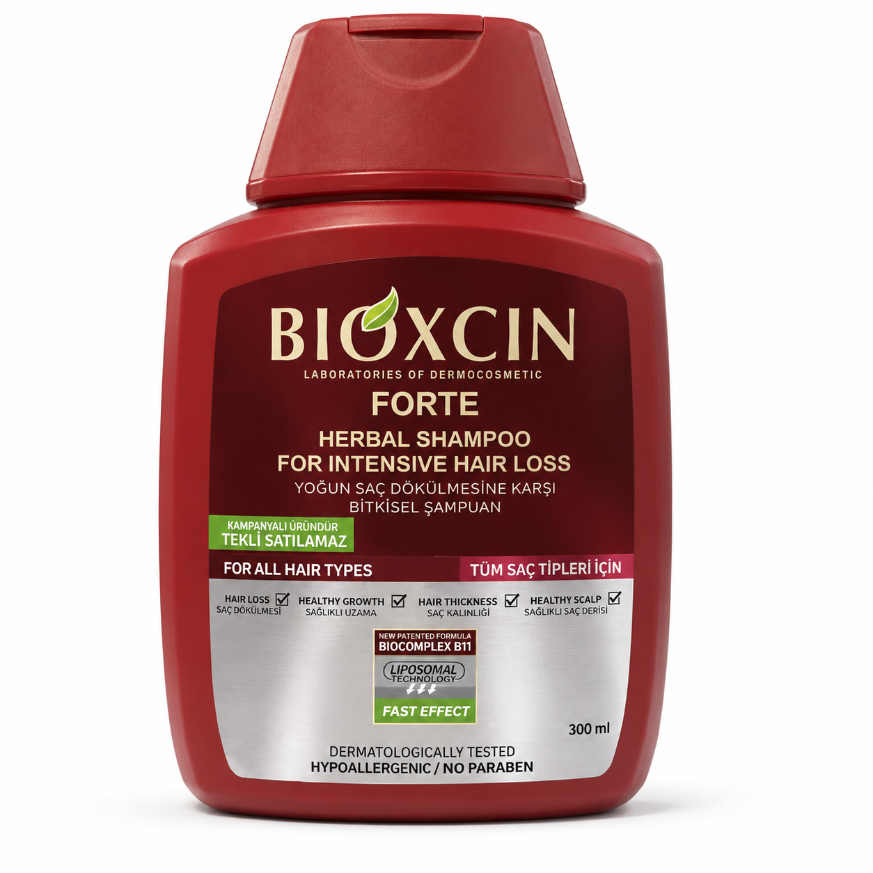 شامپو گیاهی ضدریزش مو بیوکسین فورته Bioxcin Forte حجم ۳۰۰ میلی‌لیتر
