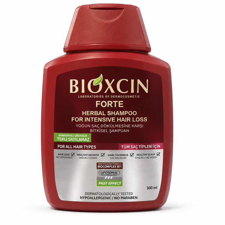 شامپو گیاهی ضدریزش مو بیوکسین فورته Bioxcin Forte حجم ۳۰۰ میلیلیتر